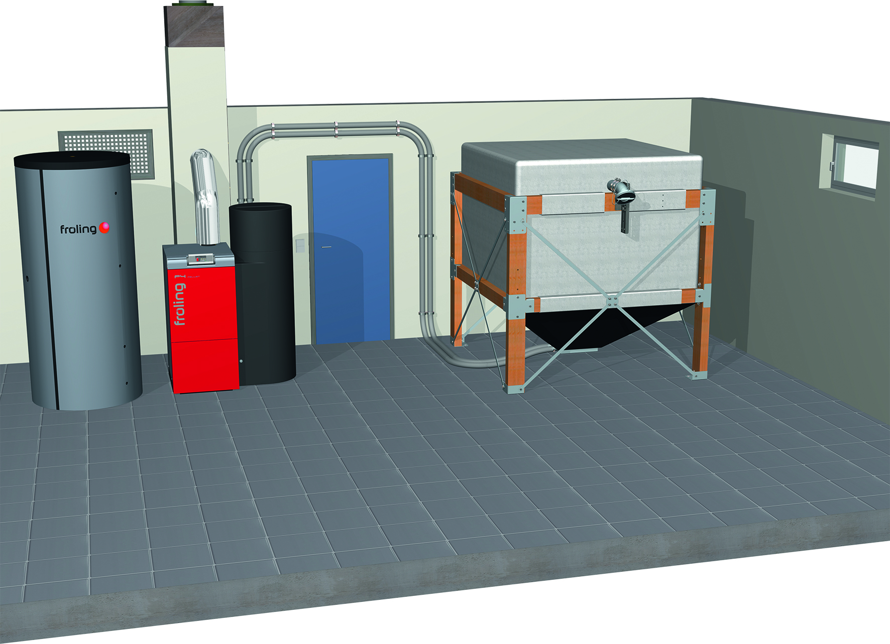 D&S Haustechnik installiert Pellets Touch-Sacksilos von Fröling